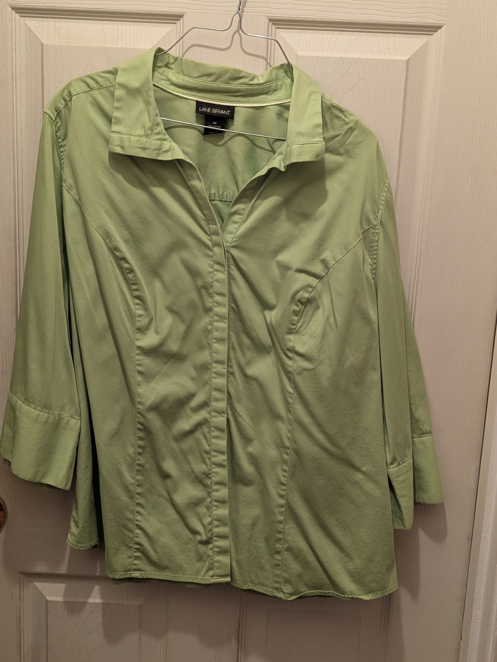 Lane Bryant Light Green Button-Front Women's Top Size 22